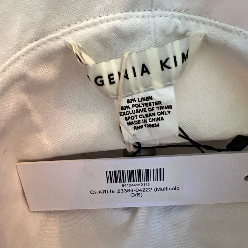 Eugenia Kim OS Charlie Bucket Hat Pink Yellow Brown Blue Linen Blend PackableNWT - Picture 4 of 5